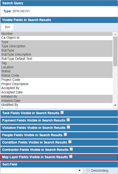 Map Layer Fields Visible in Search Results