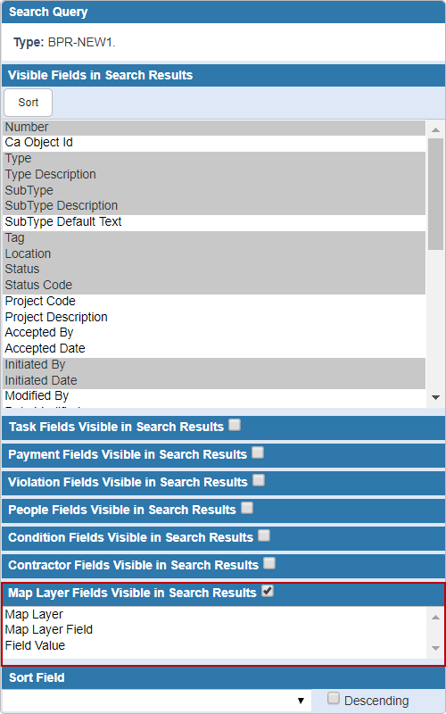 Select Map Layer Fields Visible in Search Results